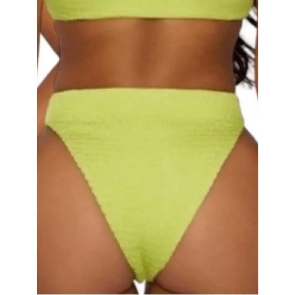 NAKED WARDROBE Bikini NWT Lime Green Size XL